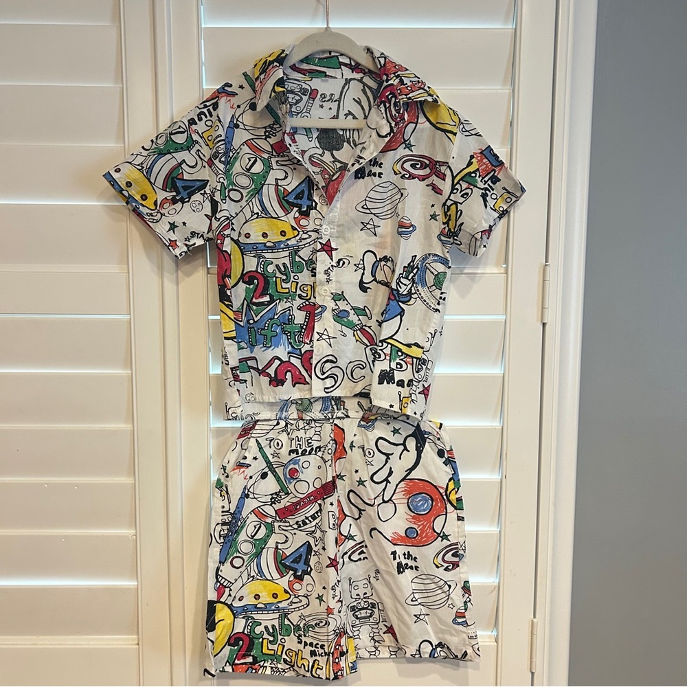 Disney Printed Short Set White multi Size 5